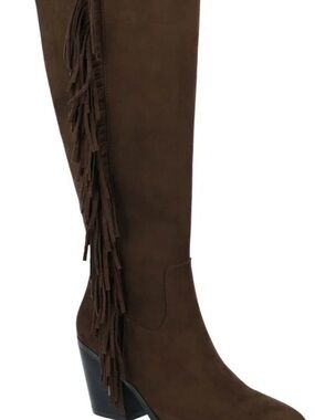 Time and True Fringe Over-the-Knee Block Heel Boot - Brown size 8 NEW w tags‼️
